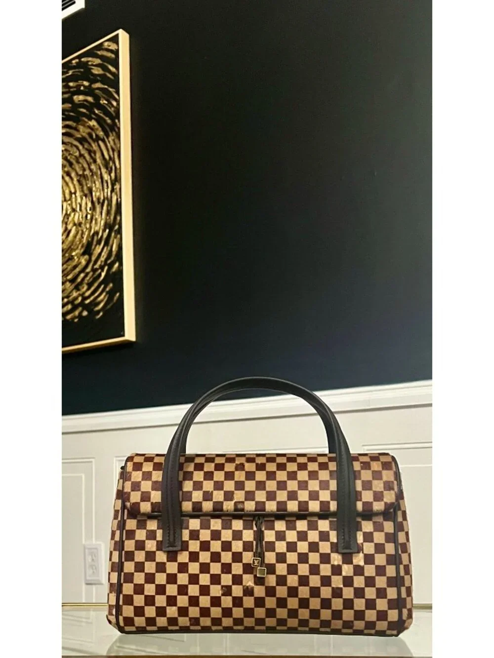 LIMITED EDITION Louis Vuitton  Damier Sauvage Lionne Pony Hair Handbag 623E191P